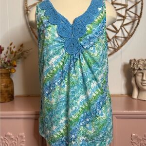 Women’s Ruby Rd XL Blue and Green Women's tank‎ Top